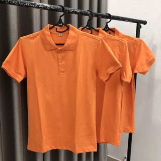 Áo thun có cổ cá sấu 4 chiều màu cam cho nam và nữ