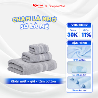 Khăn Tắm, Khăn Gội Đầu, Khăn Lau Mặt ROYAL TOWEL 100% Cotton Mềm Mại, Thấm Hút, Kháng Khuẩn