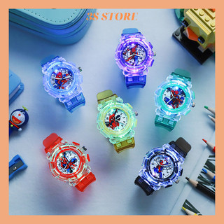 Đồng hồ trẻ em nam cho bé trai 5 tuổi đến 15 tuổi, đồng hồ đeo tay học sinh có đèn led phát sáng hình spiderman ĐH03