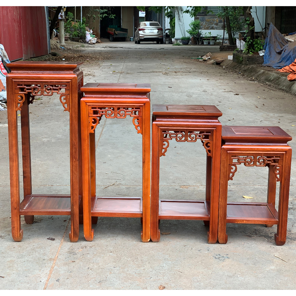 Đôn chiện vuông kê bày đồ giá rẻ phòng khách gỗ lim cao 40,50,60,70,80cm