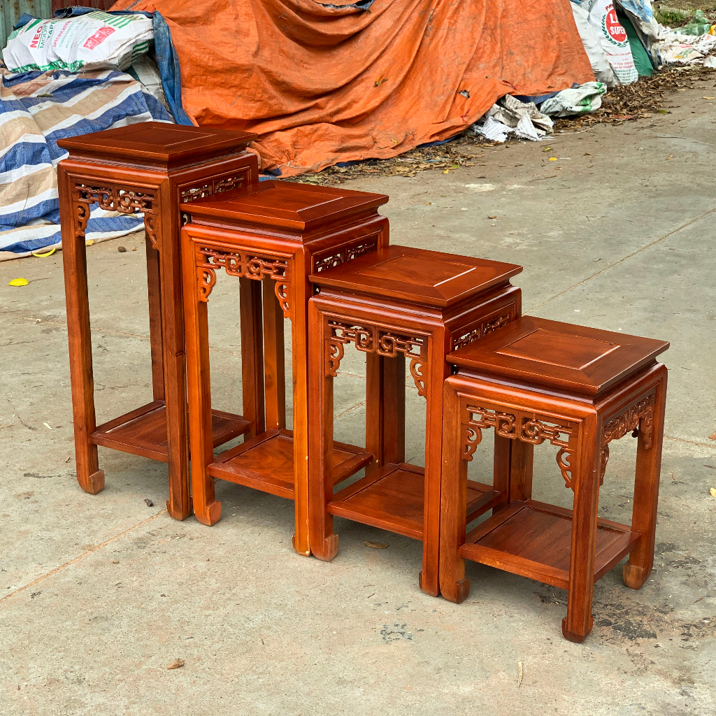 Đôn chiện vuông kê bày đồ giá rẻ phòng khách gỗ lim cao 40,50,60,70,80cm