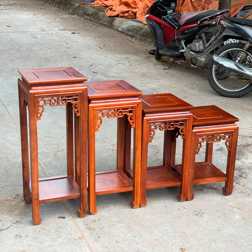 Đôn chiện vuông kê bày đồ giá rẻ phòng khách gỗ lim cao 40,50,60,70,80cm