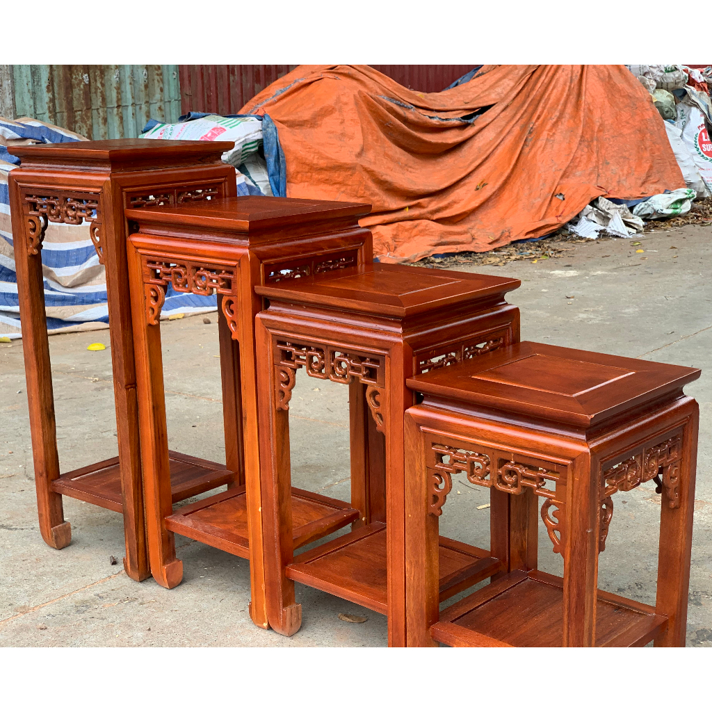Đôn chiện vuông kê bày đồ giá rẻ phòng khách gỗ lim cao 40,50,60,70,80cm