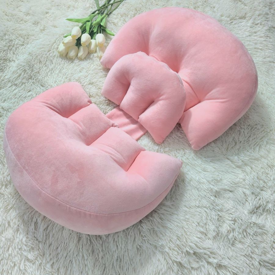 Gối bầu cánh tiên , gối cánh tiên kê bụng bầu 3 cánh vải nhung Baby and me