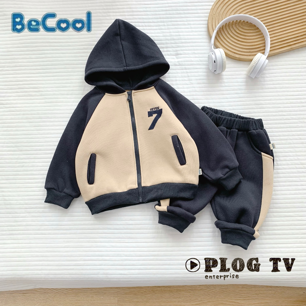 Bộ Áo Khoác Quần Nỉ Thu Đông Cho Bé, Bộ Nỉ Bông Số 7 Cao Cấp Cho Bé Trai Bé Gái Từ 10-26kg KIDSHOUSE