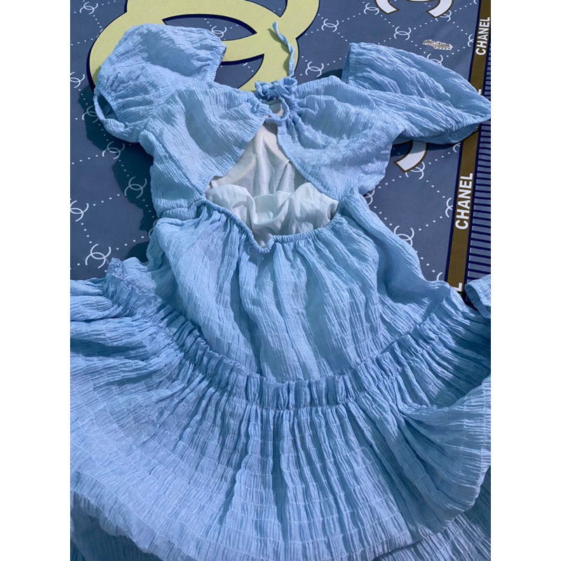 Đầm xanh giấy  vải đẹp