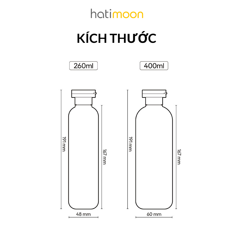 Chai nhựa nắp bật chiết dầu gội, sữa tắm, mỹ phẩm 200ml/300ml/400ml/500ml HATIMOON