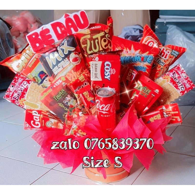 Bó hoa bánh kẹo, quà sinh nhật cho nữ , quà trung thu, quà tặng 20/10 cho mẹ