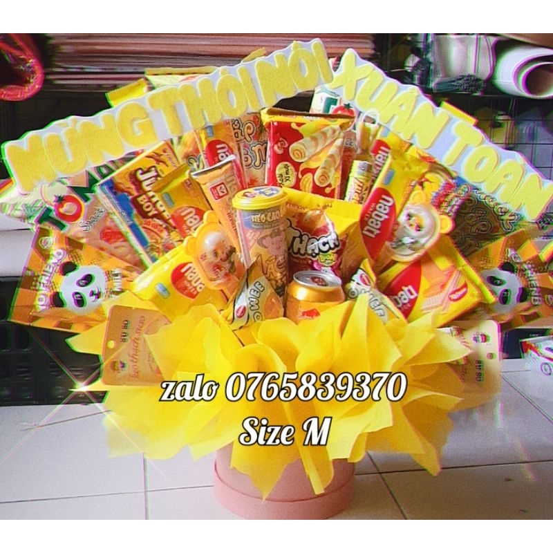 Bó hoa bánh kẹo, quà sinh nhật cho nữ , quà trung thu, quà tặng 20/10 cho mẹ