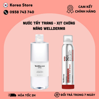 Xịt chống nắng spf50 pa+++180ml - nước tẩy trang 500ml wellderma