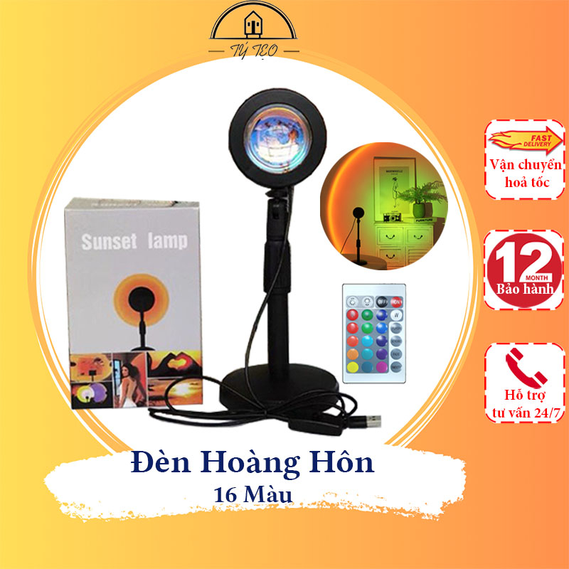 Đèn Hoàng Hôn - Đèn Tiktok 16 Màu Có Điều Khiển Chuyển Đổi Màu Hoàng Hôn, Mặt Trời, Cầu Vồng - Gia Dụng Tý Tẹo