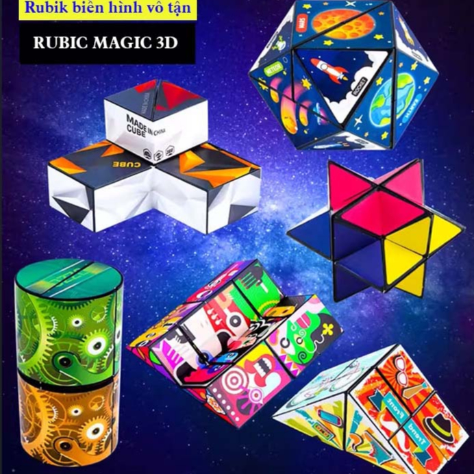 Rubik Magic 3D Đồ Chơi Giáo Dục Thay Đổi Hình Dạng Độc Đáo Cho Trẻ Em Giúp Giảm Stress Tăng Cường Trí Nhớ phát triển trí