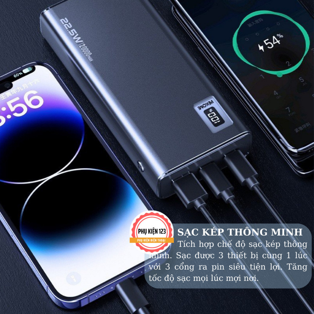 Pin sạc dự phòng dung lượng 10000mah,20000mah WP05-WP06, sạc nhanh 22.5w cho điện thoại,bin tích điện nhỏ gọn tiện lợi..