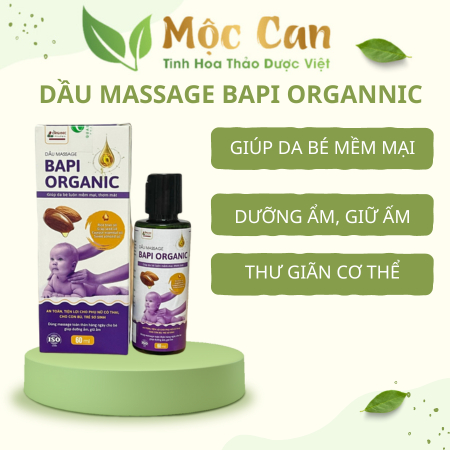 Dầu Massage Cho Bé Pabi Organic 60ml chiết xuất hữu cơ cho trẻ sơ sinh