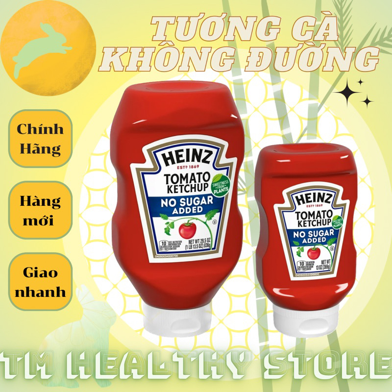 Tương Cà Không Đường ăn kiêng Heinz MỸ siêu ngon 369g - 836g tiểu đường/eatclean/keto/lowcard/das