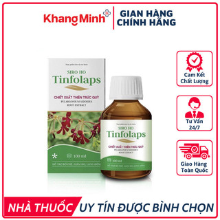 Siro ho tinfolaps hỗ trợ bổ phế, giảm ho, long đờm, hết đau rát họng lọ 100ml