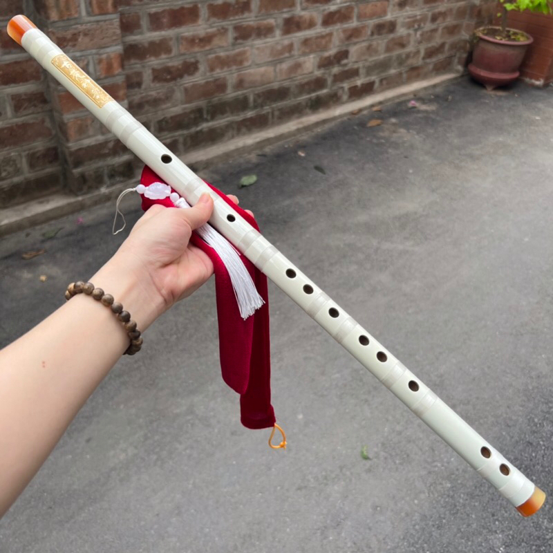 Sáo Dizi Nạm Ngọc Màu Trắng