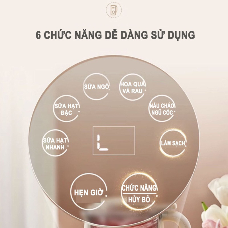 Máy làm sữa hạt Bear 600ml  DJJ-D06U5/D06X3, 6 chức năng, xay nấu sữa hạt, xay sinh tố đa năng – Hàng chính hãng BH 12th