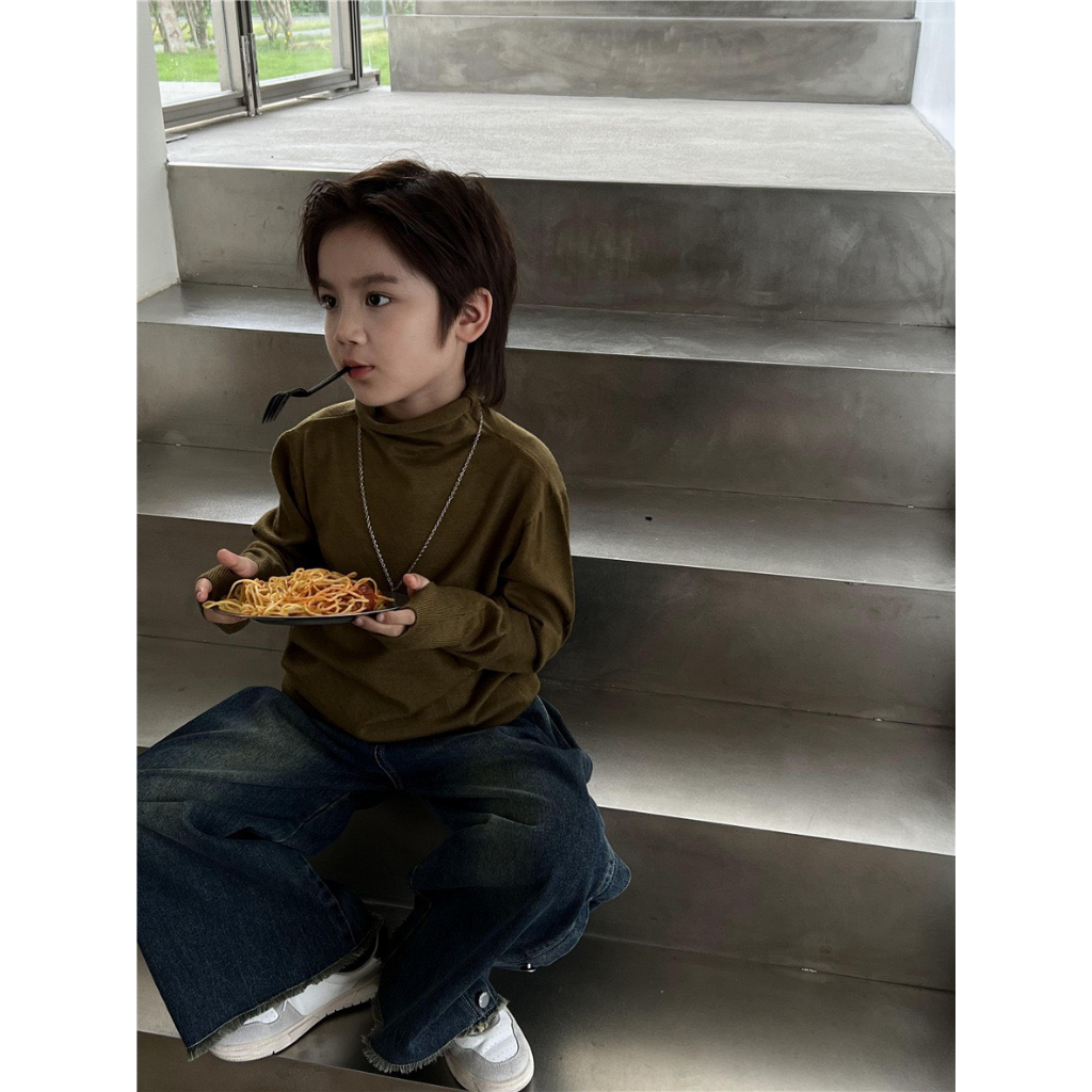 ÁO LEN MỎNG CAO CỔ, DÀI TAY CÓ MÀU ĐEN VÀ NÂU VÀNG RÊU