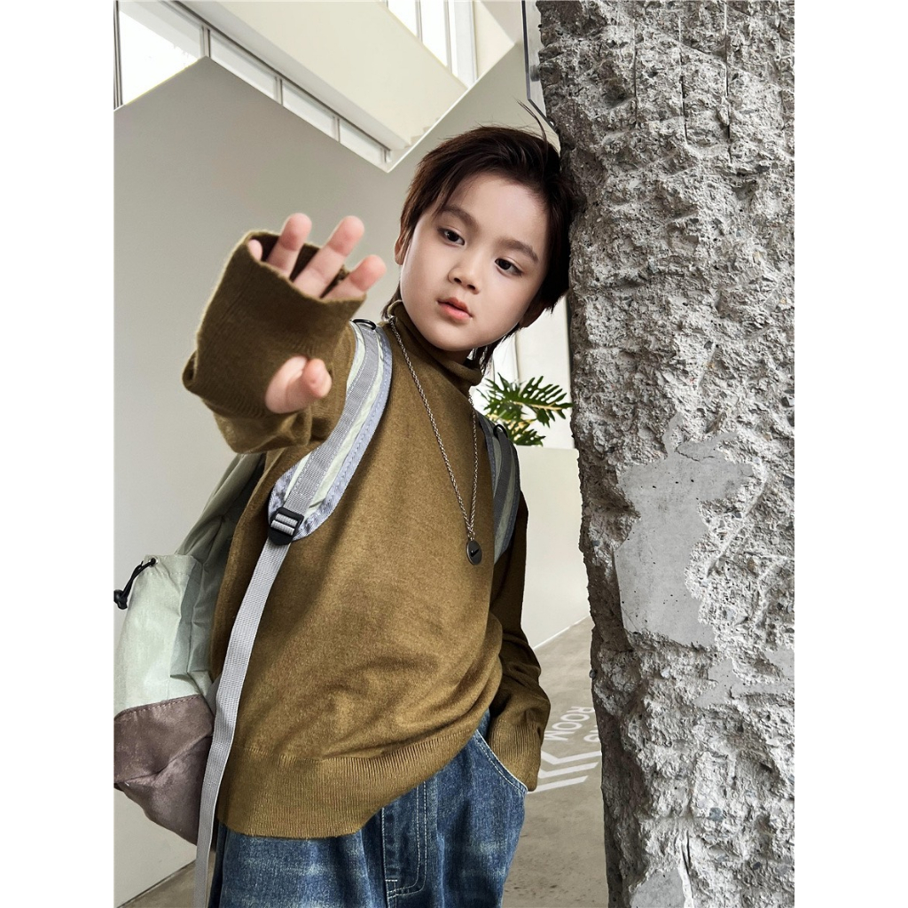 ÁO LEN MỎNG CAO CỔ, DÀI TAY CÓ MÀU ĐEN VÀ NÂU VÀNG RÊU