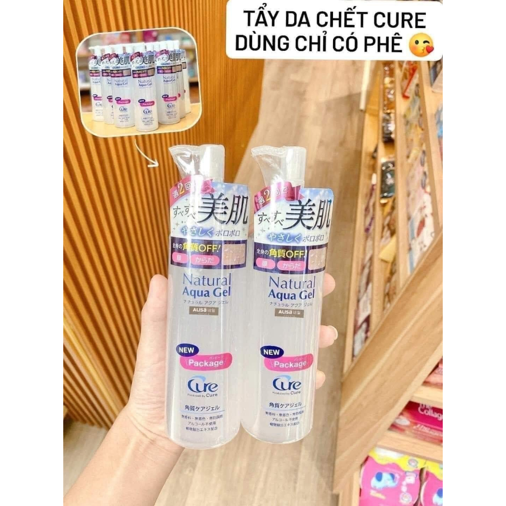 Tẩy da chết Cure Aqua Gel Nhật Bản - sáng, láng mịn, ngừa mụn, mờ sẹo