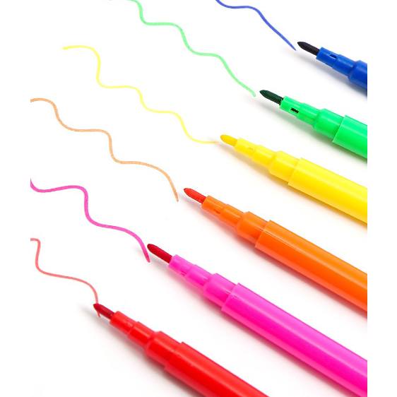 Bút lông màu color pen - set 12 màu / Bút Dạ Nước Tô Màu , Màu Vẽ Mỹ Thuật, Giúp Trẻ Tô Màu Vẽ Tranh Sáng Tạo Tốt Hơn