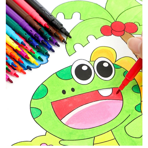 Bút lông màu color pen - set 12 màu / Bút Dạ Nước Tô Màu , Màu Vẽ Mỹ Thuật, Giúp Trẻ Tô Màu Vẽ Tranh Sáng Tạo Tốt Hơn