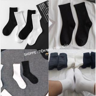 Tất vớ trơn nam nữ hàng cotton xịn