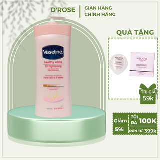 Sữa dưỡng thể Vaseline Healthy White UV Lightening Body Lotion 725ml giúp dưỡng trắng dưỡng ẩm phù hợp cho mọi loại da