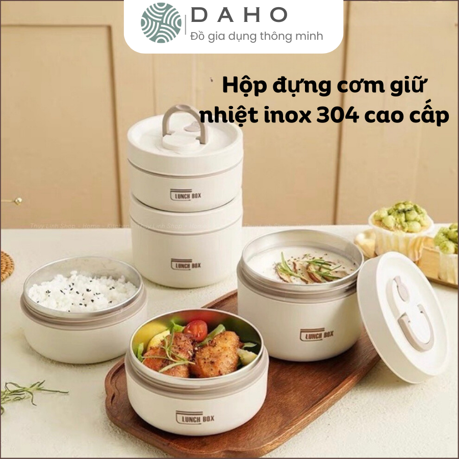 Hộp cơm văn phòng giữ nhiệt Daho - Hộp đựng cơm inox 304 dùng được cho lò vi sóng