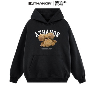  Áo Hoodie Athanor Local Brand Phom Rộng Nỉ Bông Tay Bồng In Gấu Ngược Cho Nam Và Nữ 