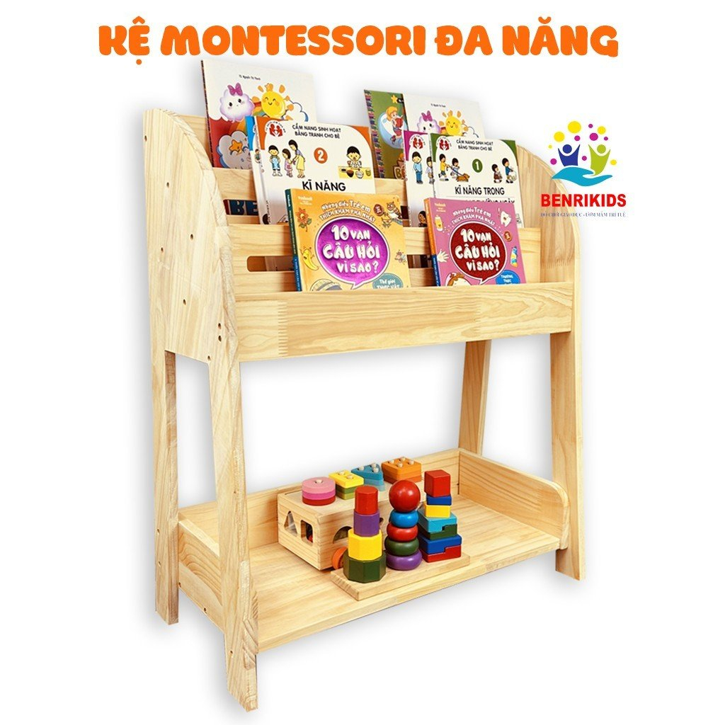 Kệ Sách Cho Bé Kiêm Tủ Đựng Đồ Chơi Montessori Trang Trí Phòng Khách Phòng Ngủ Cho Bé