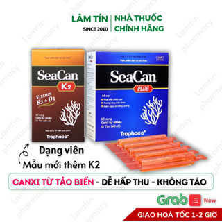 Seacan Bổ sung canxi từ tảo biển giảm loãng xương tăng chiều chắc răng dạng ống siro và dạng viên Chính Hãng traphaco