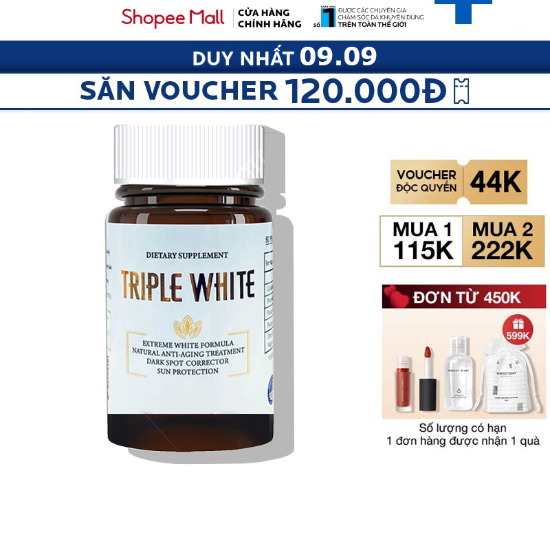 Viên Uống Triple White - Viên Uống Trắng Da Chống Nắng Giảm Thâm Nám