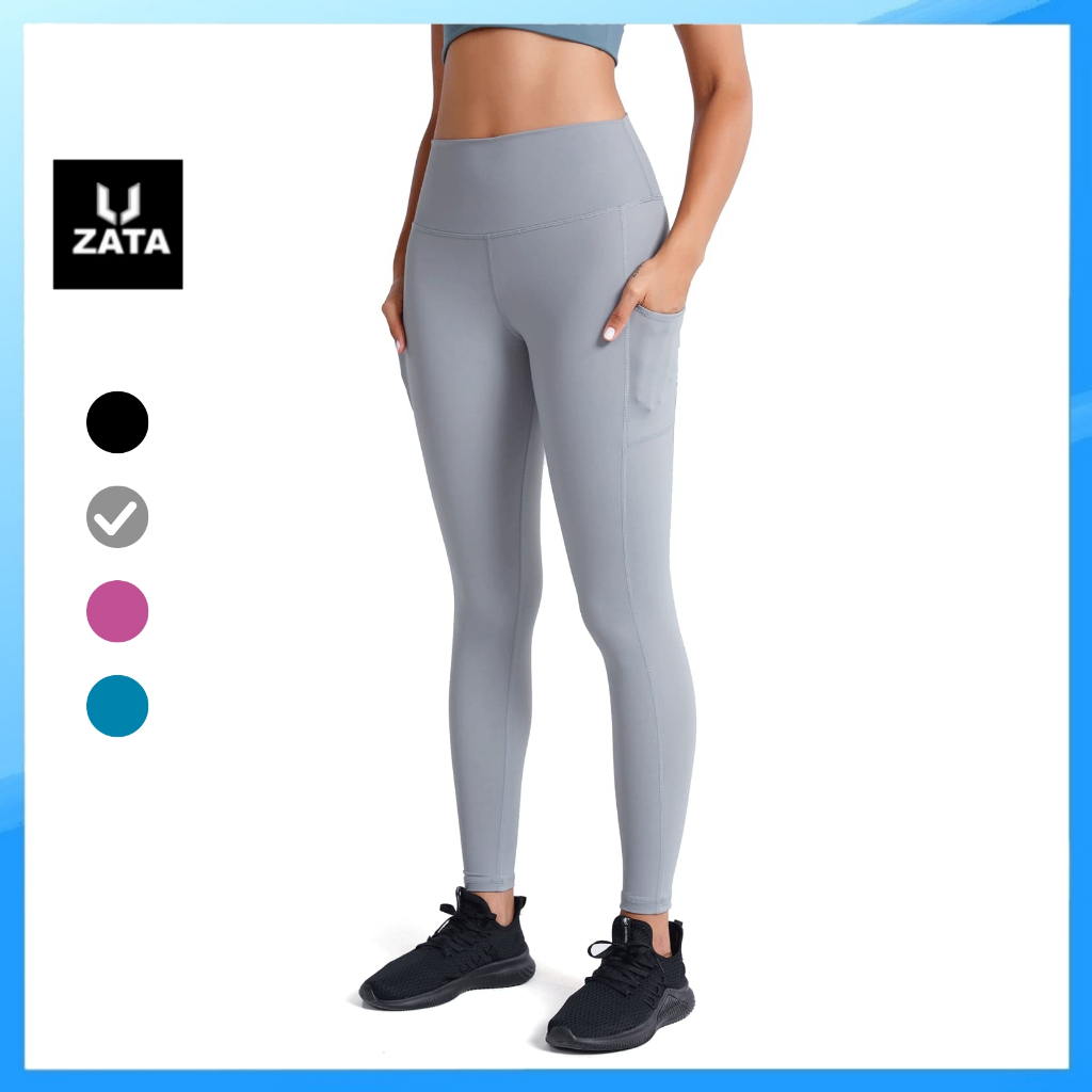 Quần tập gym yoga legging nữ có túi cạp cao ZATA nâng mông tôn dáng vải co dãn 4 chiều thoáng mát