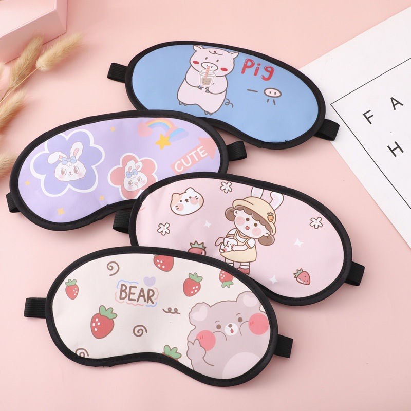 Bịt mắt ngủ Happymom giúp bảo vệ và massage thư giãn cho mắt, đây đeo co giãn đàn hồi, màu sắc họa tiết dễ thương