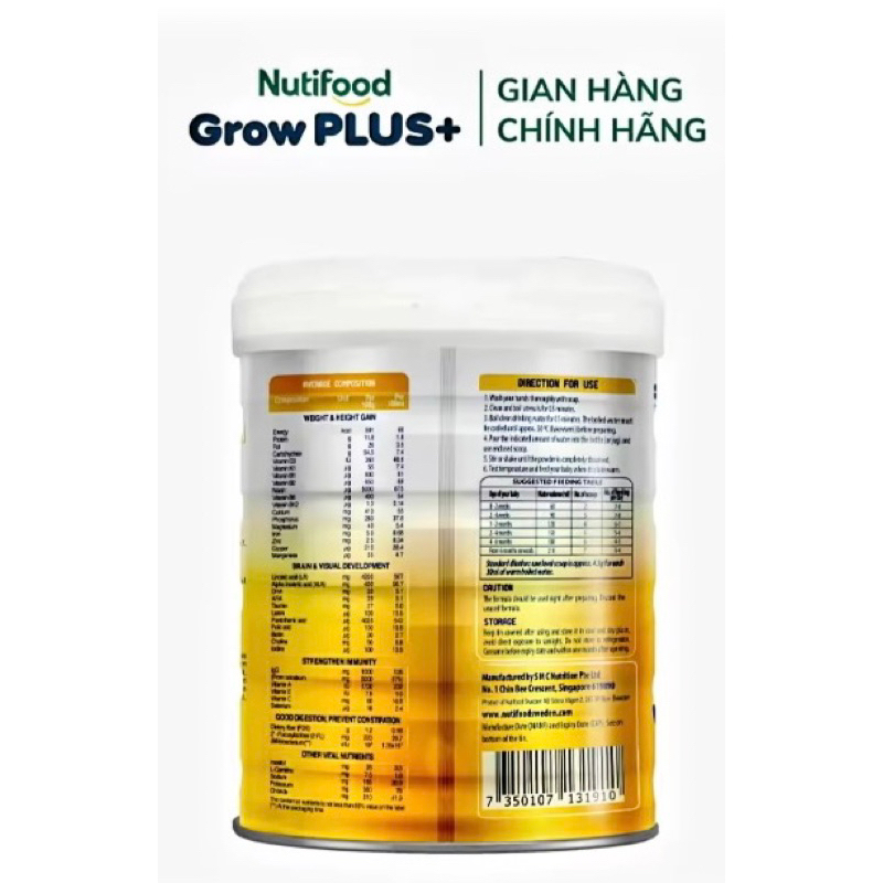 SỮA BỘT NUTI GROWPLUS VÀNG 0+