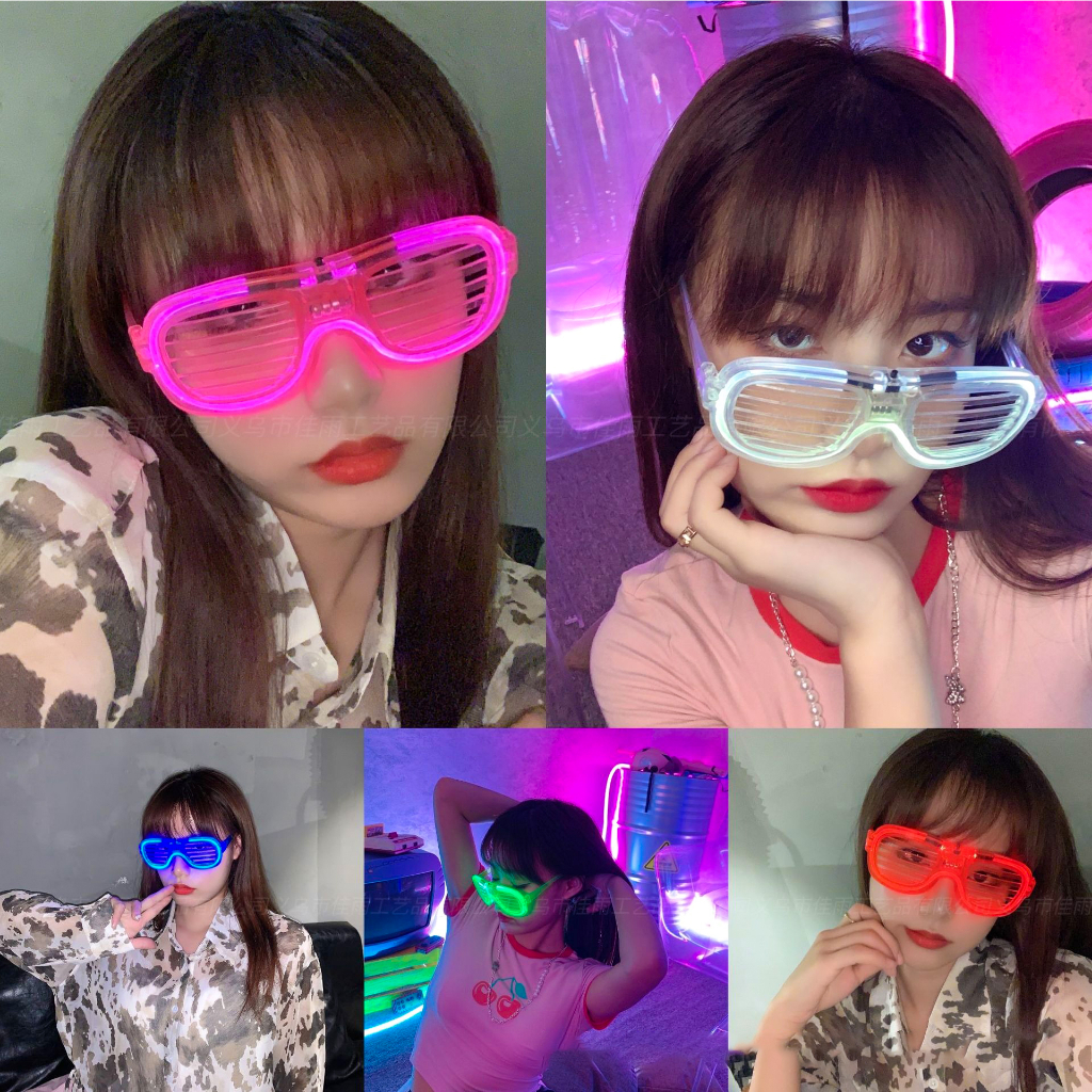 Mắt Kính Thug life Hình Trái Tim Có Đèn Led Phát Sáng Kính Led Phát Sáng dùng đi bar , vũ trường , dạ hội , pub , club