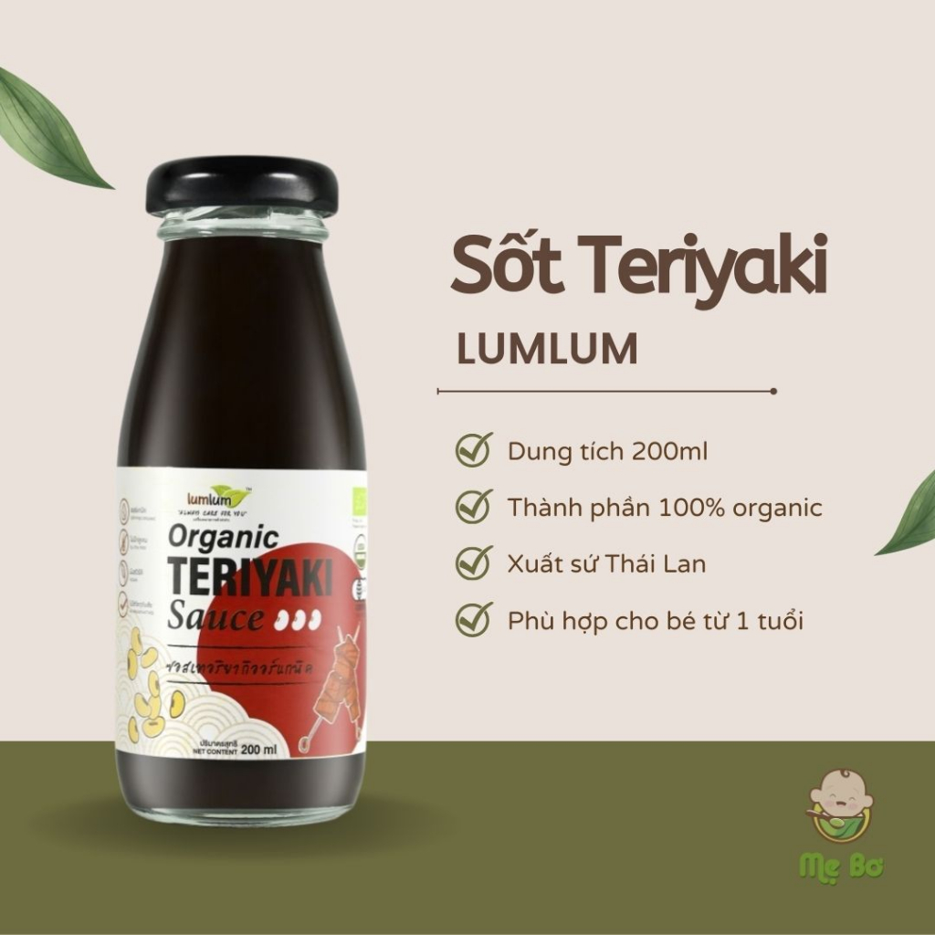 Sốt Teriyaki hữu cơ Lumlum 200ml (làm đồ nướng, ướp thịt…)