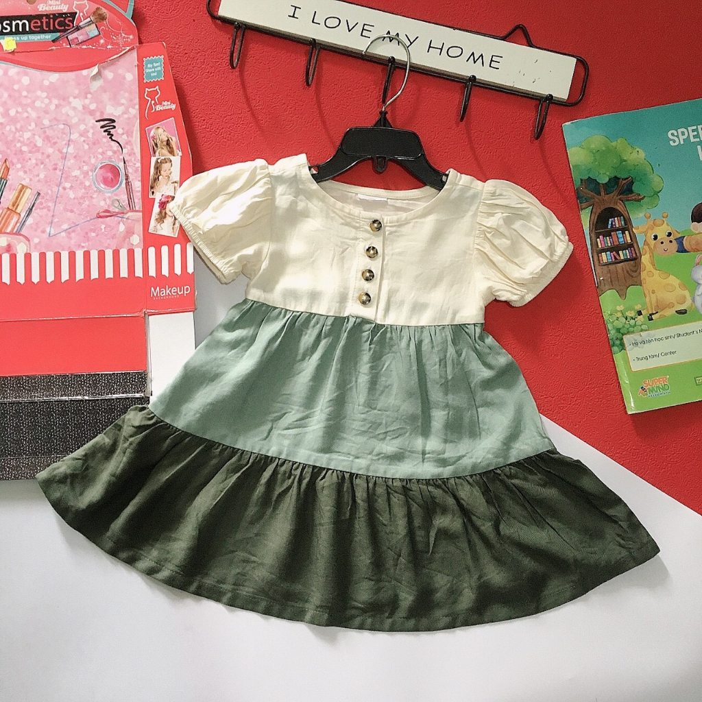 Đầm lanh xuất dư xịn cho bé,size 1-5t