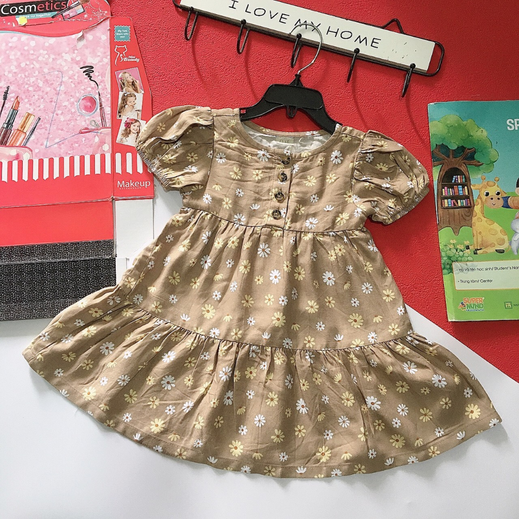 Đầm lanh xuất dư xịn cho bé,size 1-5t