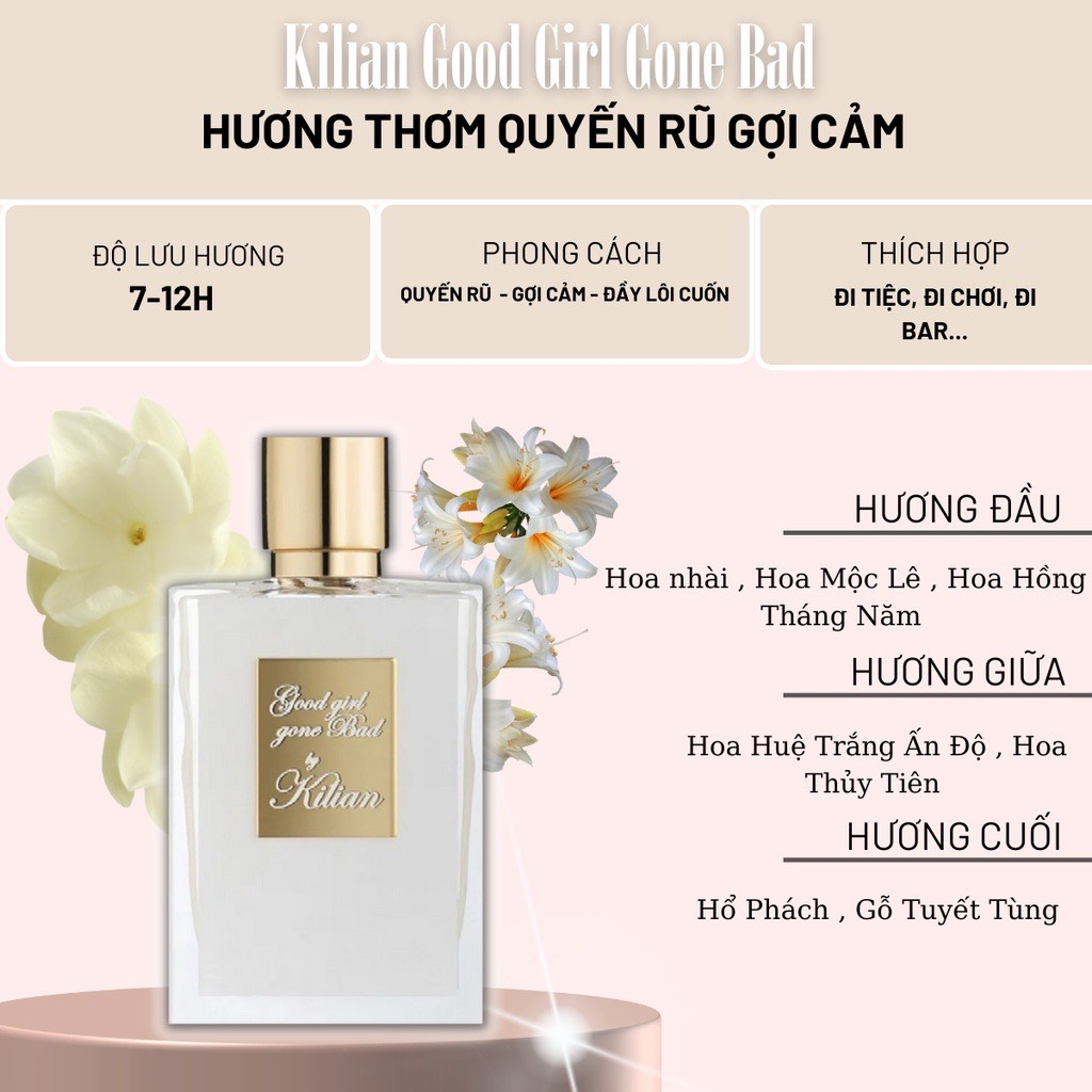 [𝐀𝐮𝐭𝐡] Nước Hoa Nữ Rắn Trắng Kilian Good Girl Gone Bad mùi hương quyền lực sang trọng - DUY Perfume | BigBuy360 - bigbuy360.vn