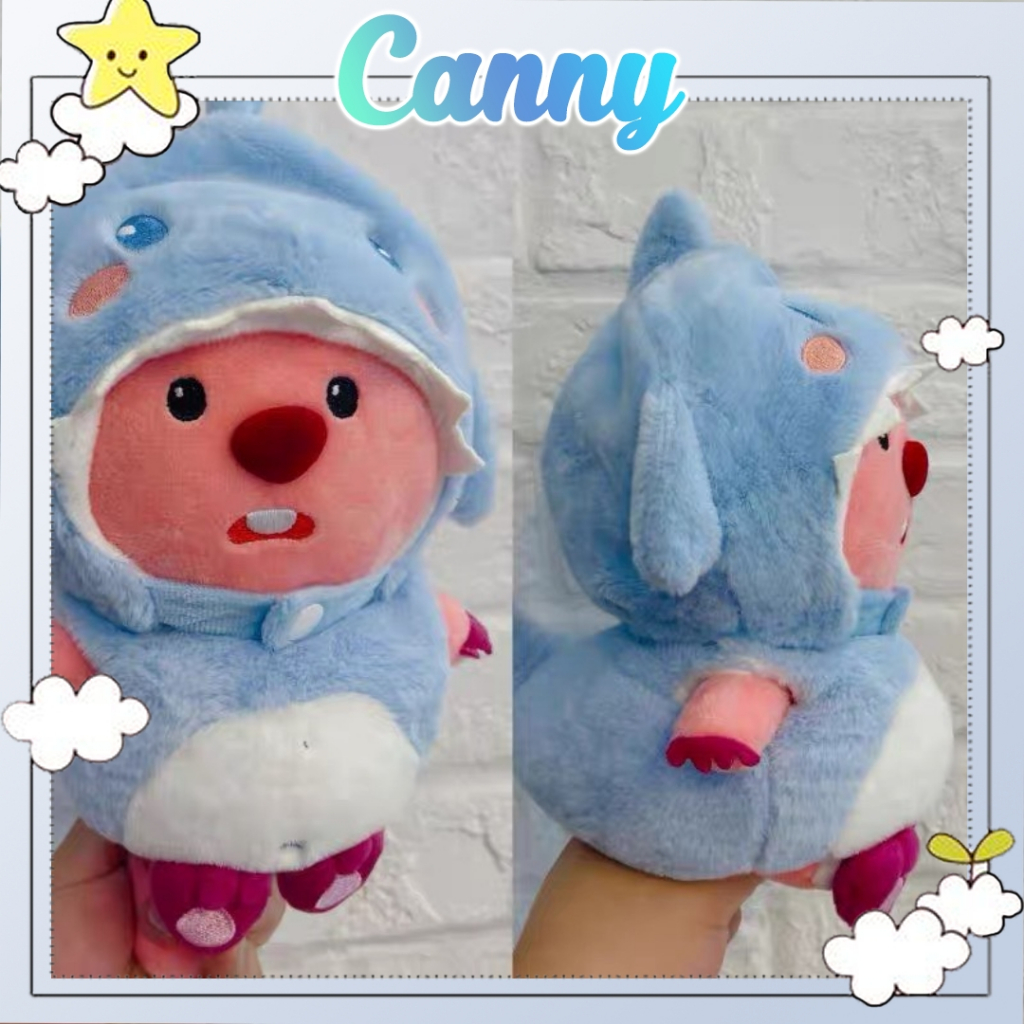 Gấu bông Loopy Hải Ly coslay dễ thương, móc khóa gấu bông hồng hải ly treo