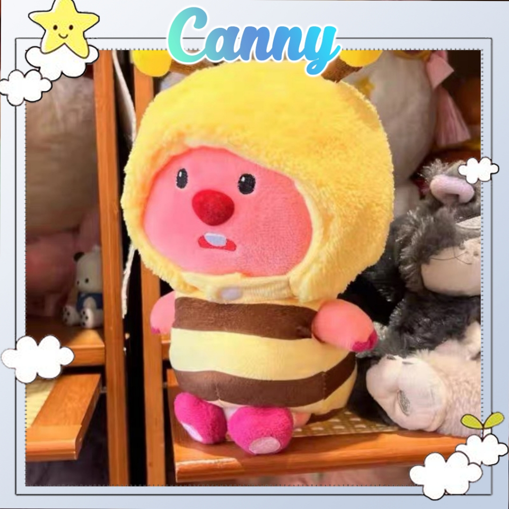 Gấu bông Loopy Hải Ly coslay dễ thương, móc khóa gấu bông hồng hải ly treo