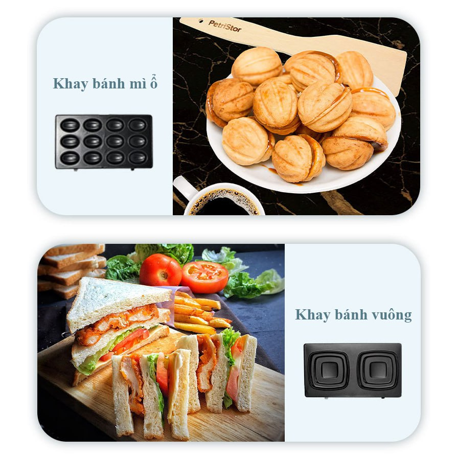 Máy nướng bánh mì, máy kẹp bánh mì sandwich đa ngăng SOKANY công suất 800W