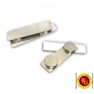 Nam châm cài áo 2 nút, KT: 35x13mm,nam châm gắn biển tên nhân viên