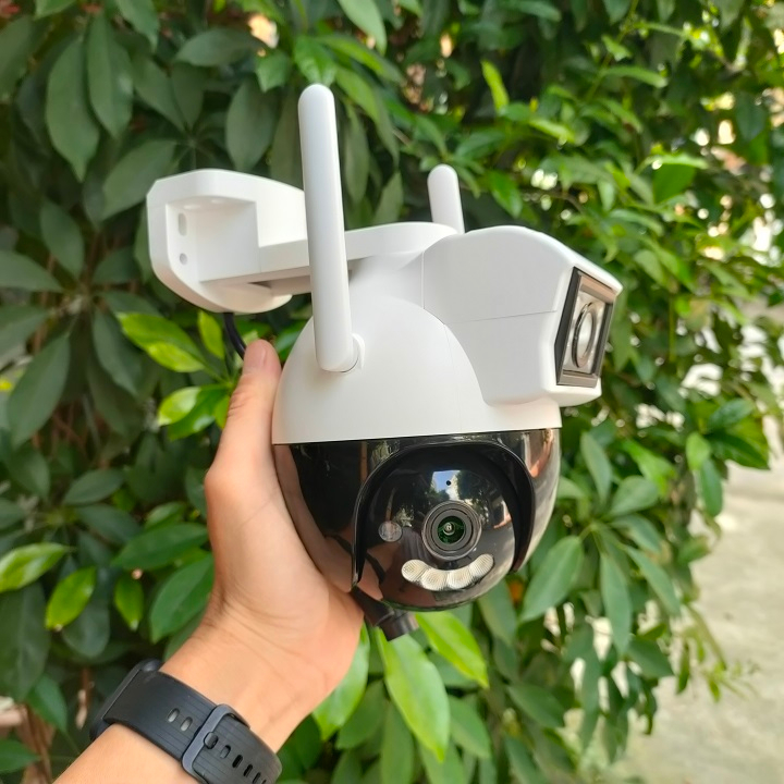 Camera 2 mắt yoosee ngoài trời Ptz 8led 6.0Mpx quay quét 360 độ siêu nét, góc rộng, có màu ban đêm