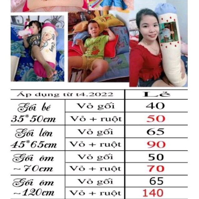Gối in tên bé in hình theo yêu cầu khách  35*50cm