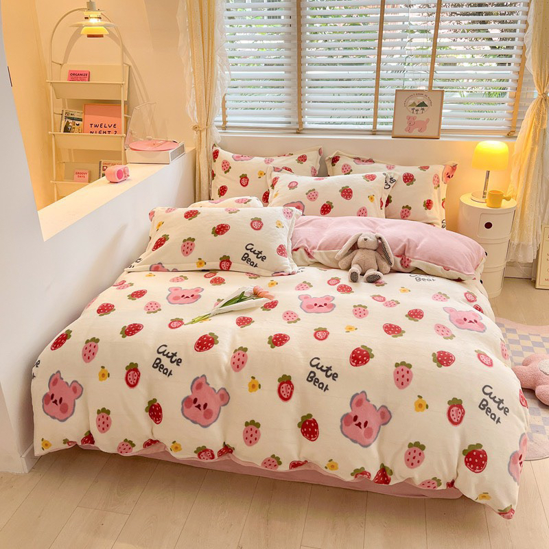 Bộ Chăn Ga Gối Nỉ Nhung Hình 3D Mẫu Tổng Hợp, Nỉ Nhung Mềm Mịn sẵn tại SamSam-bedding
