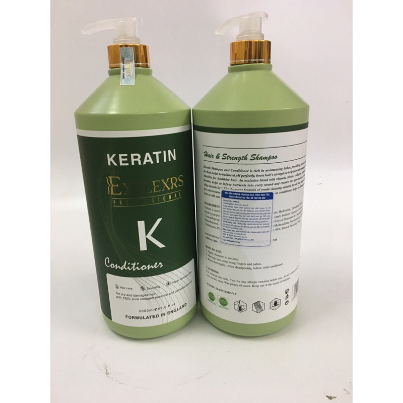 Dầu gội xả keratin Phục Hồi Siêu Mượt 2000ml hương thơm nước hoa